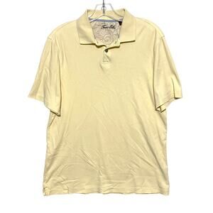 Tasso Elba Light Yellow Polo Shirt Mens S Preppy Casual Classic Pastel Spring